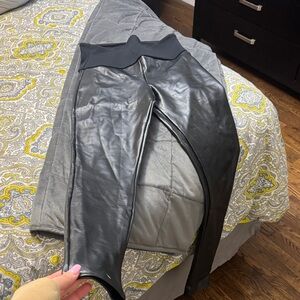 Assets By Spanx Black Faux Leather Leggings